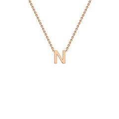 9K Rose Gold 'N' Initial Adjustable Letter Necklace 38/43cm - Dracakis Jewellers