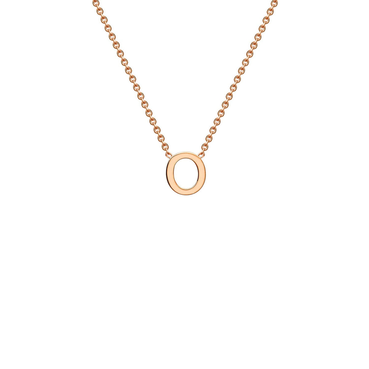 9K Rose Gold 'O' Initial Adjustable Letter Necklace 38/43cm - Dracakis Jewellers