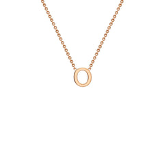 9K Rose Gold 'O' Initial Adjustable Letter Necklace 38/43cm - Dracakis Jewellers