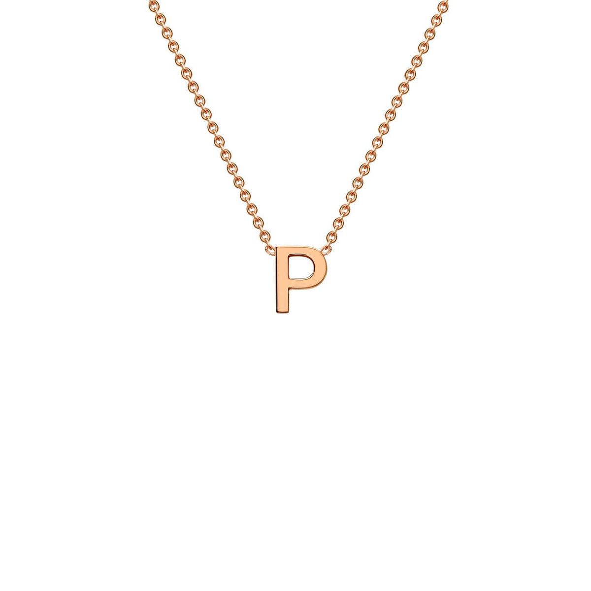 9K Rose Gold 'P' Initial Adjustable Letter Necklace 38/43cm - Dracakis Jewellers