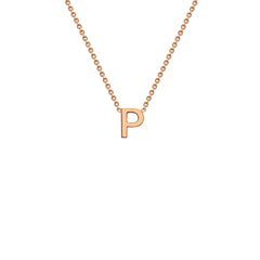 9K Rose Gold 'P' Initial Adjustable Letter Necklace 38/43cm - Dracakis Jewellers