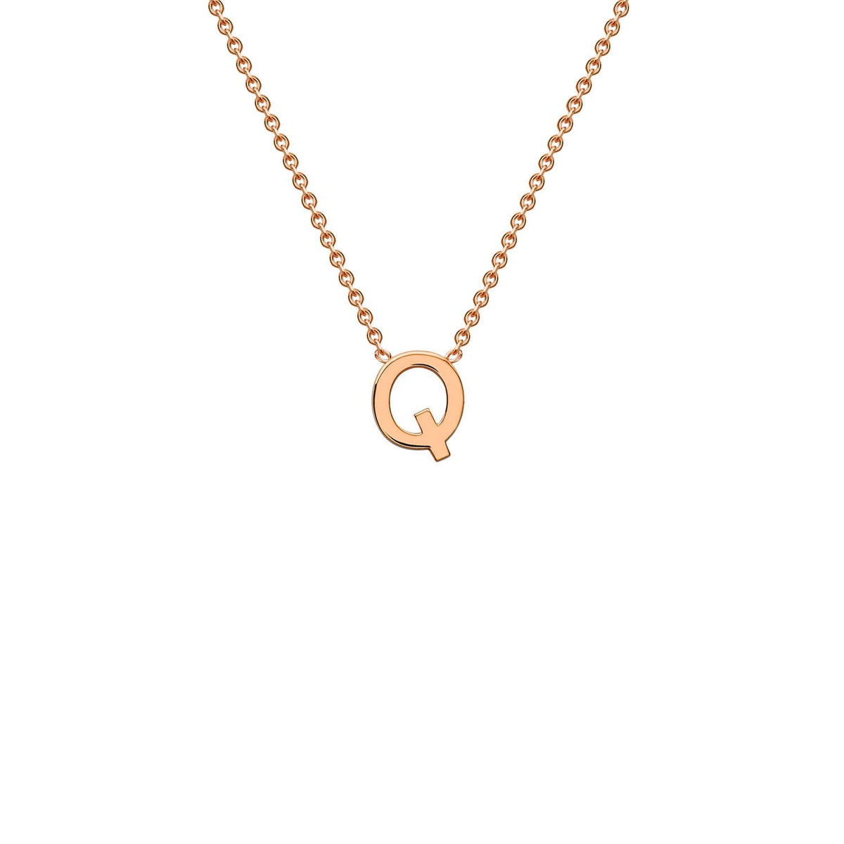 9K Rose Gold 'Q' Initial Adjustable Letter Necklace 38/43cm - Dracakis Jewellers