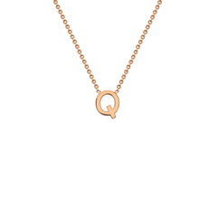 9K Rose Gold 'Q' Initial Adjustable Letter Necklace 38/43cm - Dracakis Jewellers