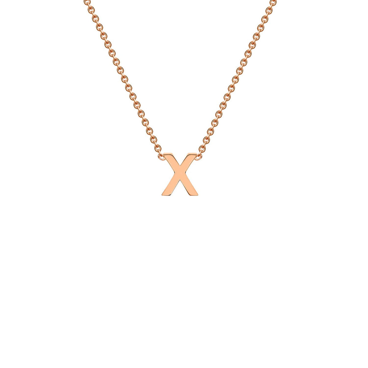 9K Rose Gold 'X' Initial Adjustable Letter Necklace 38/43cm - Dracakis Jewellers