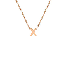 9K Rose Gold 'X' Initial Adjustable Letter Necklace 38/43cm - Dracakis Jewellers