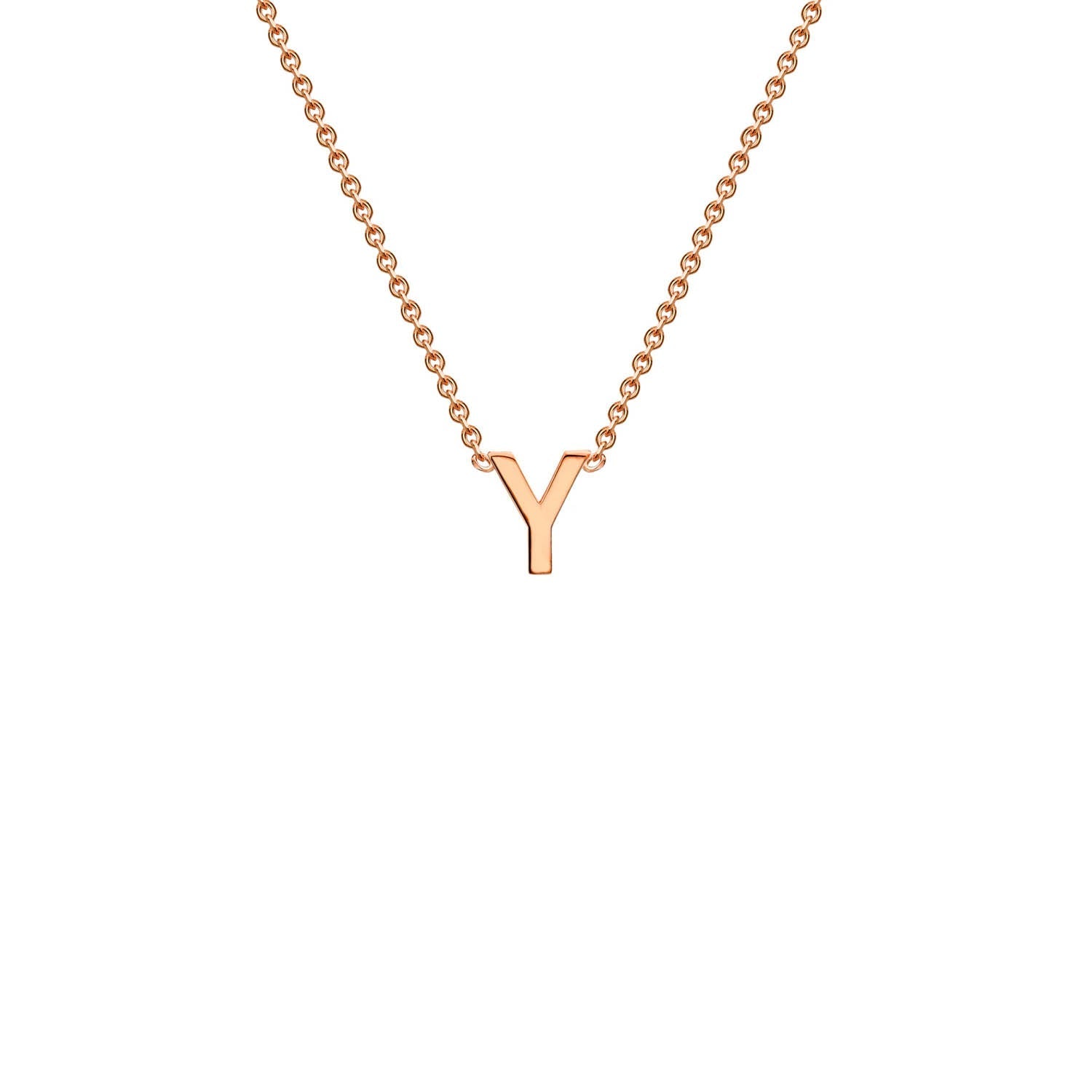 9K Rose Gold 'Y' Initial Adjustable Letter Necklace 38/43cm - Dracakis Jewellers