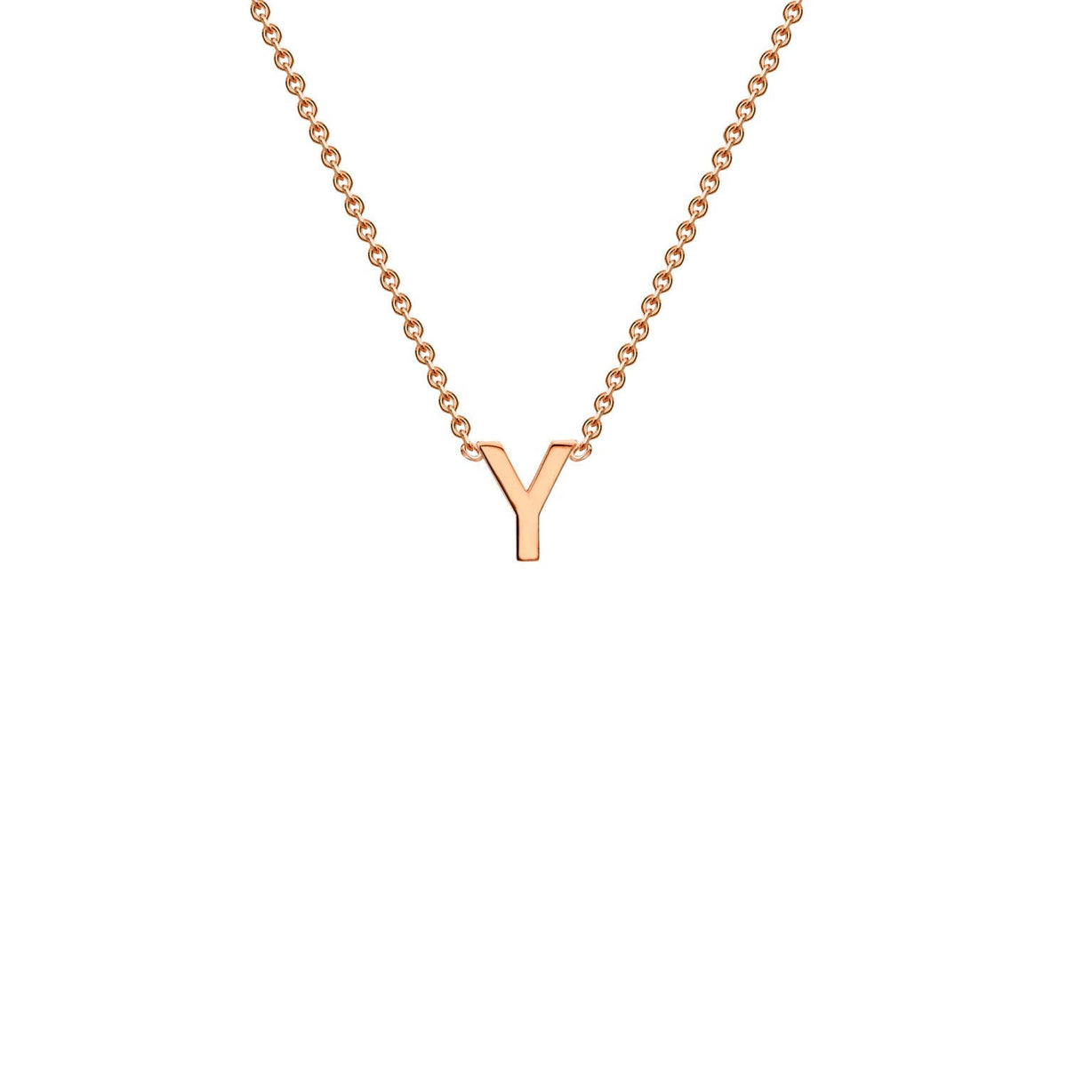 9K Rose Gold 'Y' Initial Adjustable Letter Necklace 38/43cm - Dracakis Jewellers