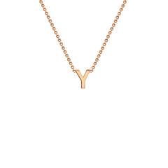 9K Rose Gold 'Y' Initial Adjustable Letter Necklace 38/43cm - Dracakis Jewellers