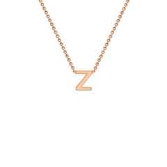 9K Rose Gold 'Z' Initial Adjustable Letter Necklace 38/43cm - Dracakis Jewellers