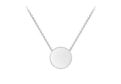 9K White Gold 10mm Disc Adjustable Necklace 41cm-43cm - Dracakis Jewellers