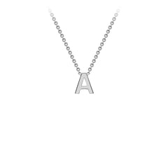 9K White Gold 'A' Initial Adjustable Letter Necklace 38/43cm - Dracakis Jewellers