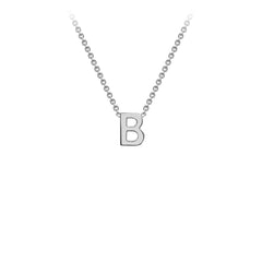 9K White Gold 'B' Initial Adjustable Letter Necklace 38/43cm - Dracakis Jewellers