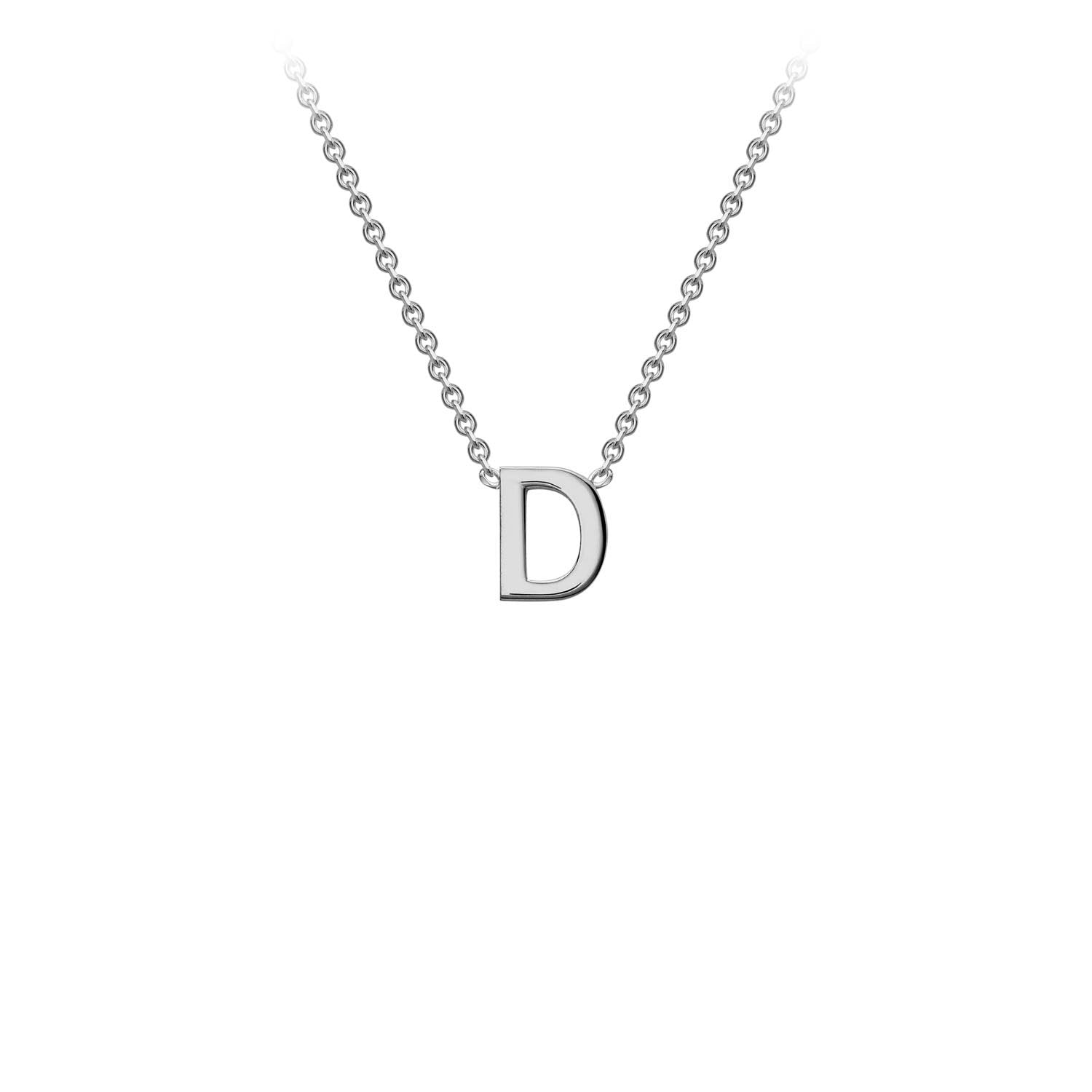 9K White Gold 'D' Initial Adjustable Letter Necklace 38/43cm - Dracakis Jewellers