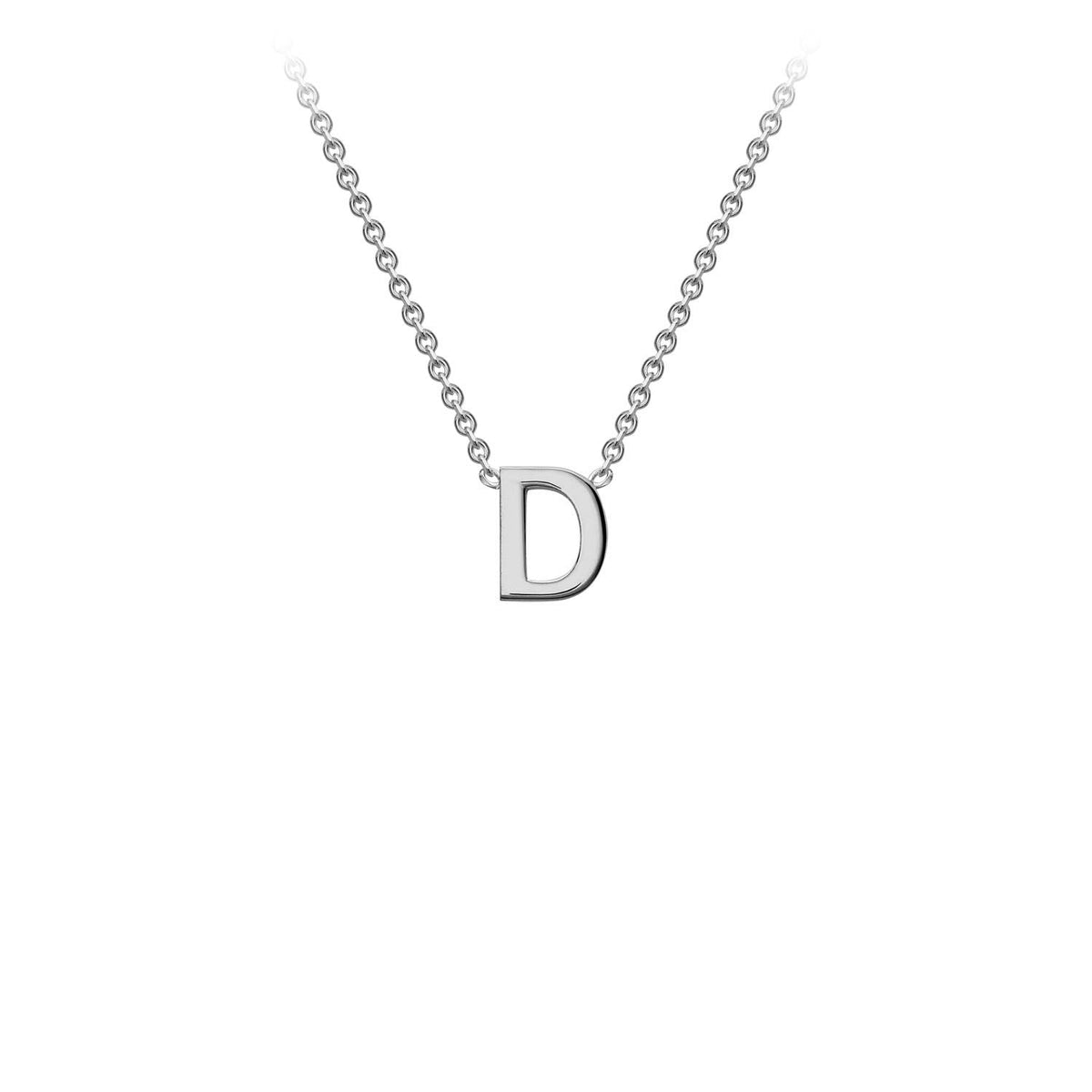 9K White Gold 'D' Initial Adjustable Letter Necklace 38/43cm - Dracakis Jewellers