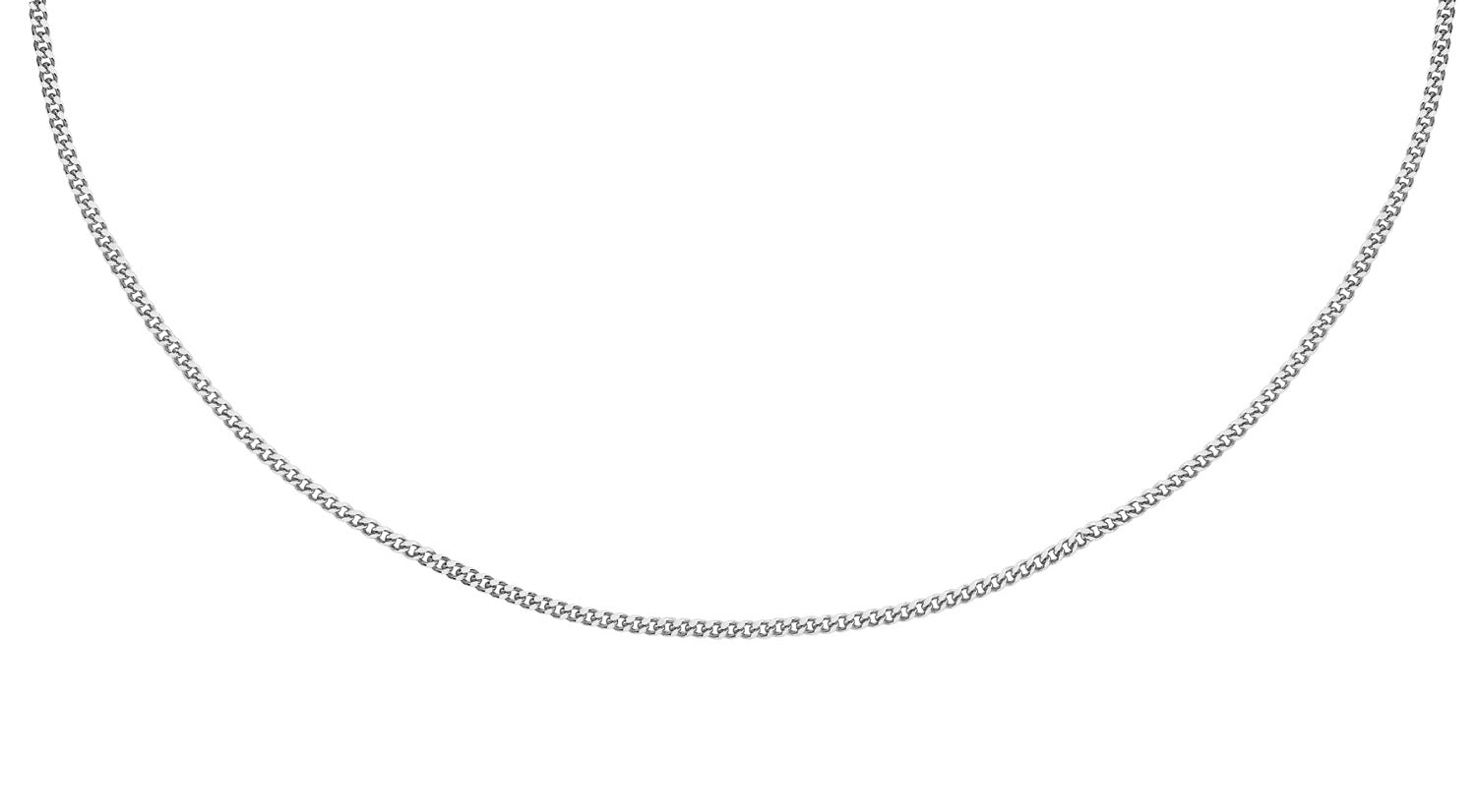 9K White Gold Diamond Cut Curb Chain - Dracakis Jewellers