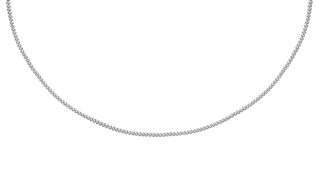 9K White Gold Diamond Cut Curb Chain - Dracakis Jewellers