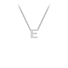 9K White Gold 'E' Initial Adjustable Letter Necklace 38/43cm - Dracakis Jewellers