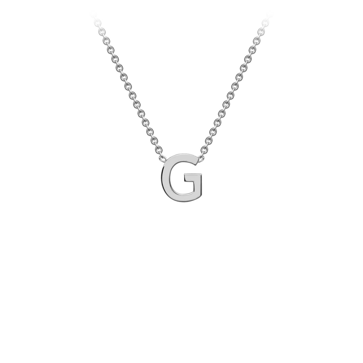 9K White Gold 'G' Initial Adjustable Letter Necklace 38/43cm - Dracakis Jewellers