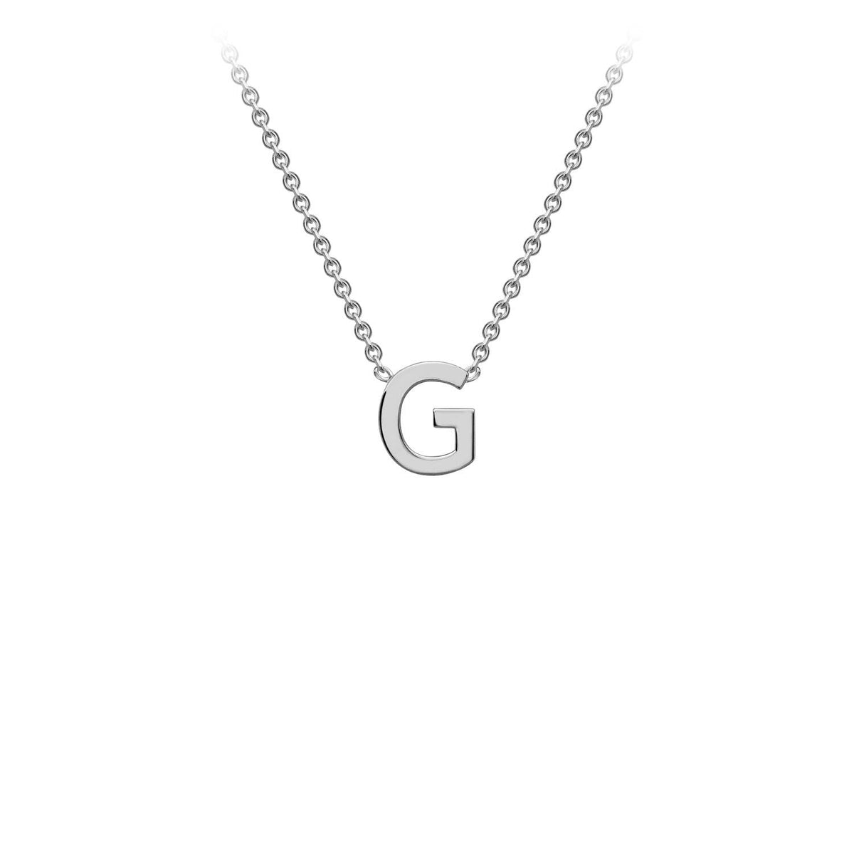 9K White Gold 'G' Initial Adjustable Letter Necklace 38/43cm - Dracakis Jewellers