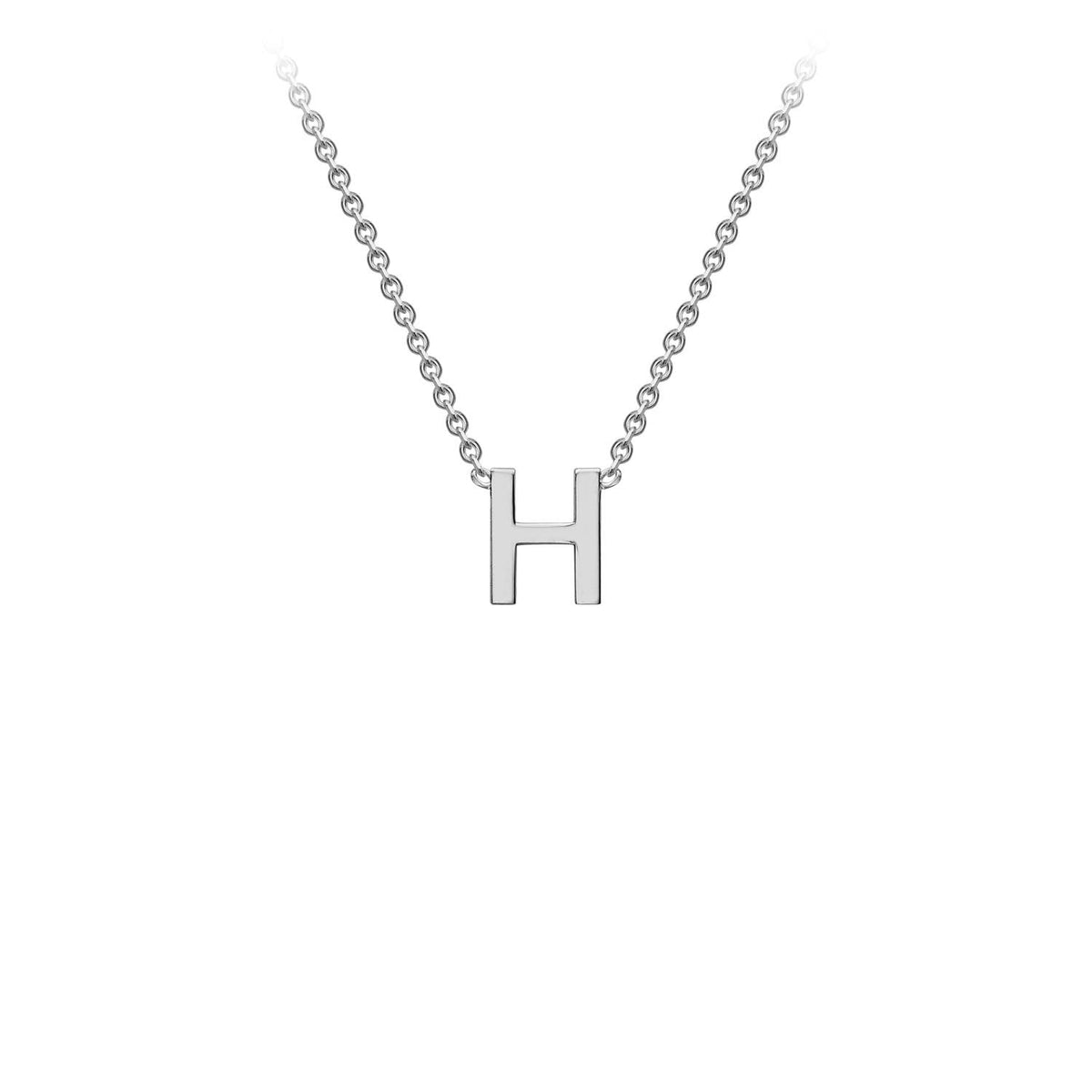 9K White Gold 'H' Initial Adjustable Letter Necklace 38/43cm - Dracakis Jewellers