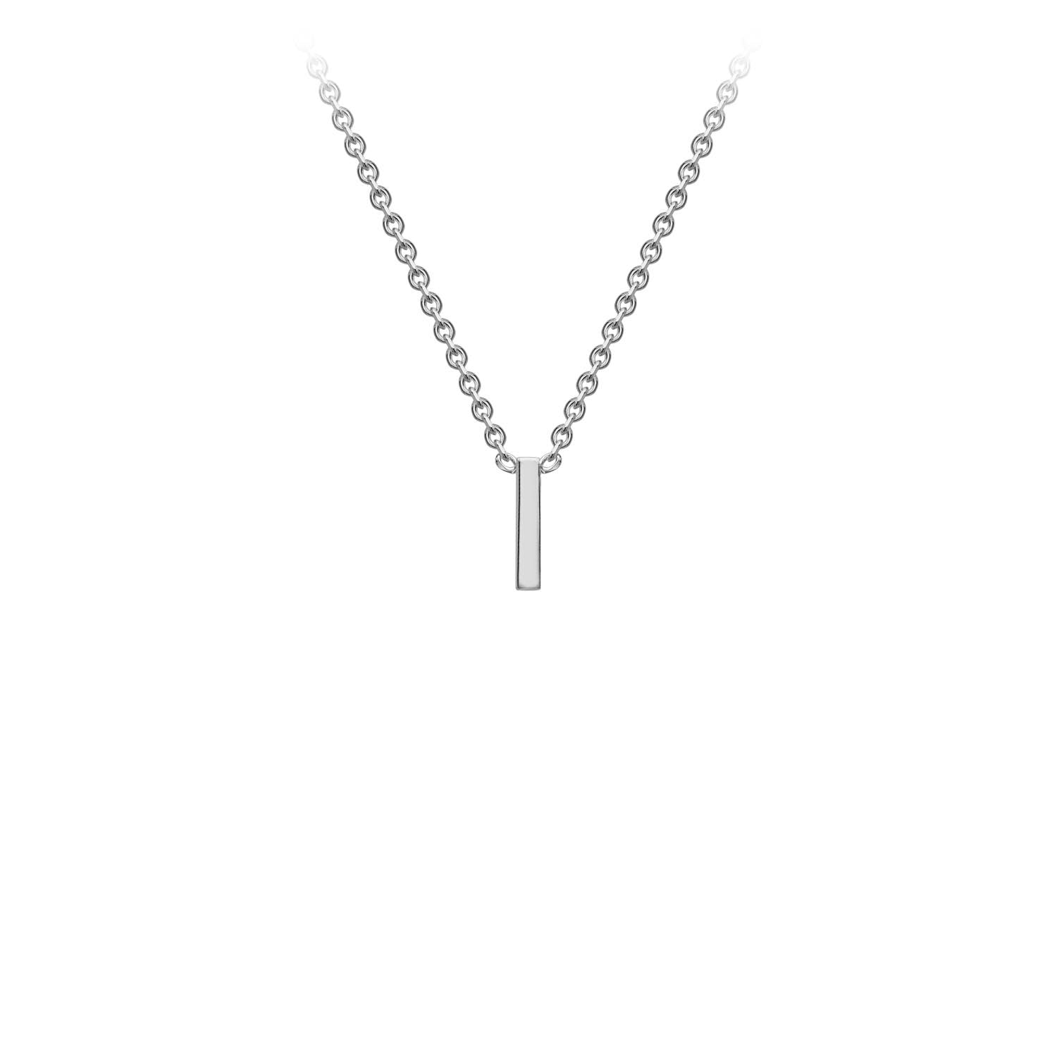 9K White Gold 'I' Initial Adjustable Letter Necklace 38/43cm - Dracakis Jewellers