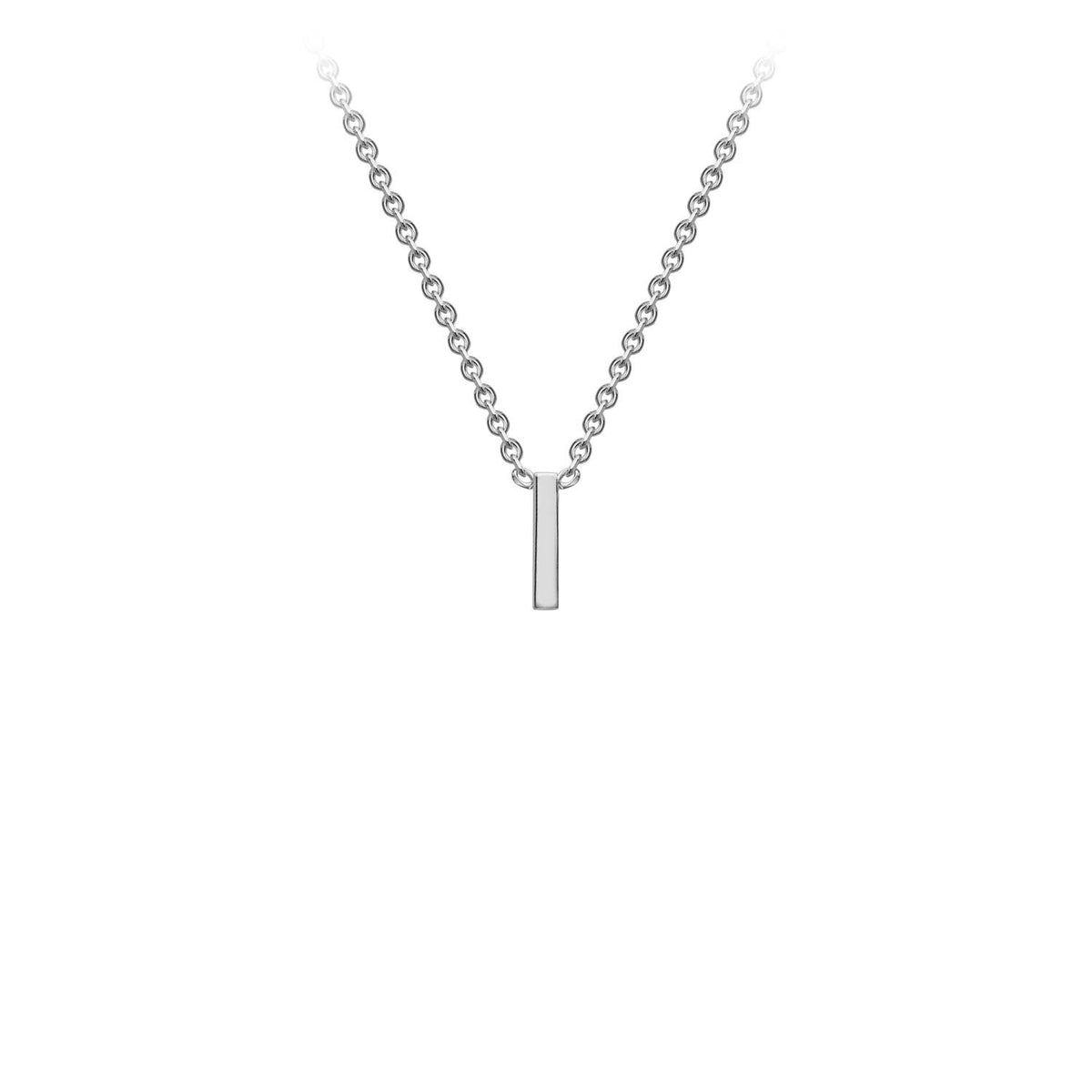 9K White Gold 'I' Initial Adjustable Letter Necklace 38/43cm - Dracakis Jewellers