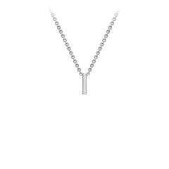 9K White Gold 'I' Initial Adjustable Letter Necklace 38/43cm - Dracakis Jewellers