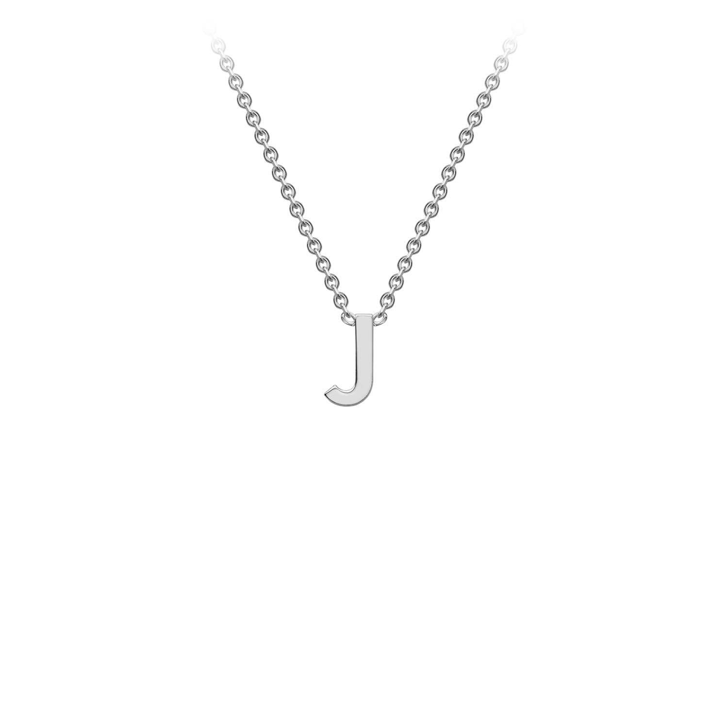 9K White Gold 'J' Initial Adjustable Letter Necklace 38/43cm - Dracakis Jewellers