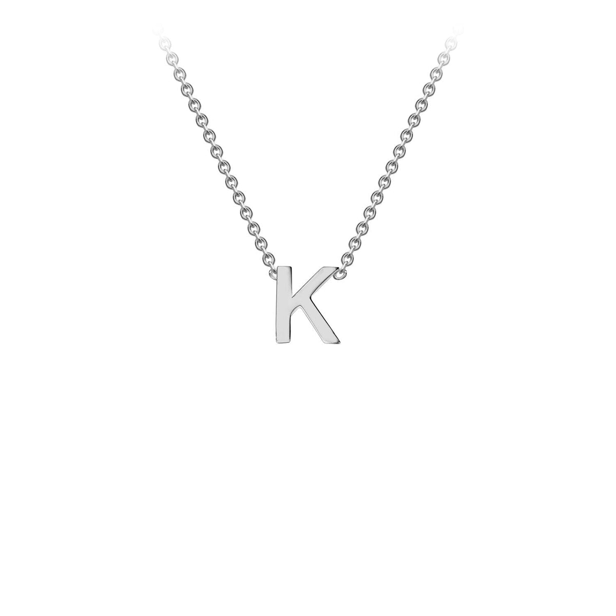 9K White Gold 'K' Initial Adjustable Letter Necklace 38/43cm - Dracakis Jewellers