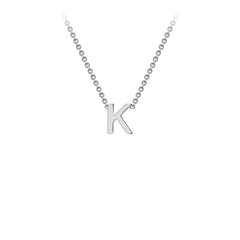 9K White Gold 'K' Initial Adjustable Letter Necklace 38/43cm - Dracakis Jewellers