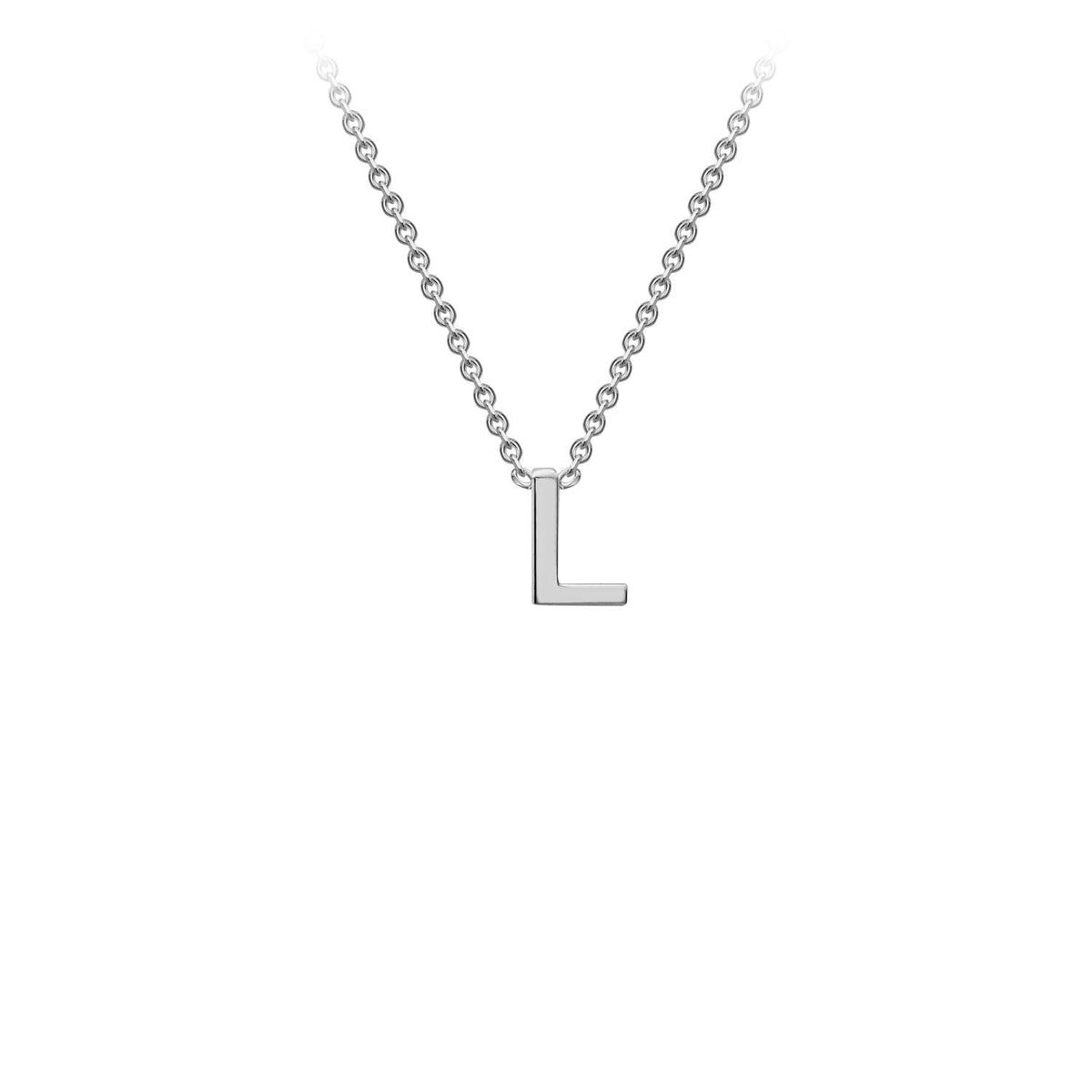 9K White Gold 'L' Initial Adjustable Letter Necklace 38/43cm - Dracakis Jewellers