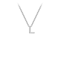 9K White Gold 'L' Initial Adjustable Letter Necklace 38/43cm - Dracakis Jewellers