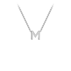 9K White Gold 'M' Initial Adjustable Letter Necklace 38/43cm - Dracakis Jewellers