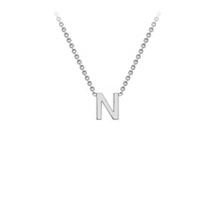 9K White Gold 'N' Initial Adjustable Letter Necklace 38/43cm - Dracakis Jewellers