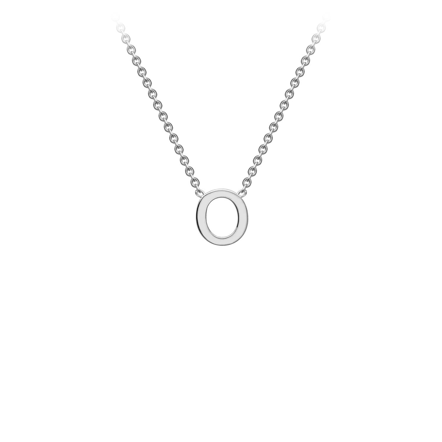 9K White Gold 'O' Initial Adjustable Letter Necklace 38/43cm - Dracakis Jewellers