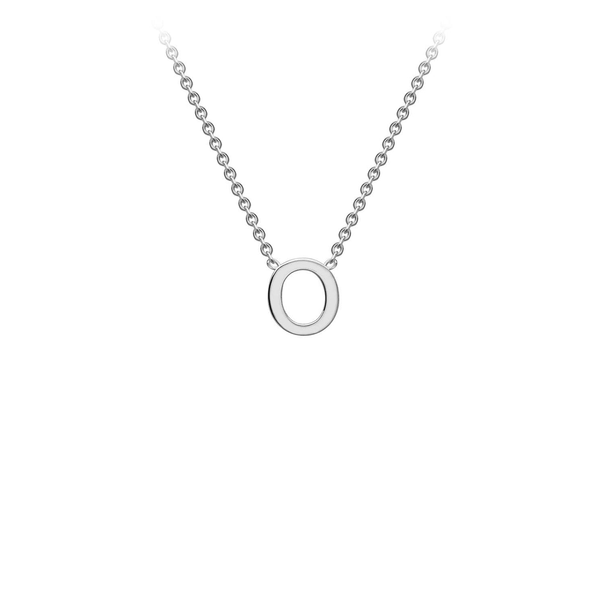 9K White Gold 'O' Initial Adjustable Letter Necklace 38/43cm - Dracakis Jewellers