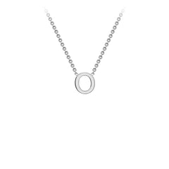 9K White Gold 'O' Initial Adjustable Letter Necklace 38/43cm - Dracakis Jewellers