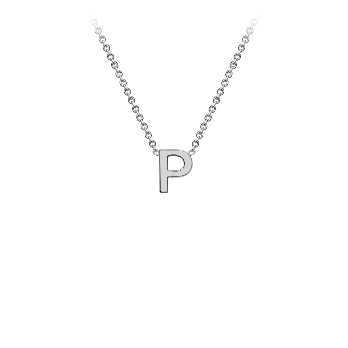 9K White Gold 'P' Initial Adjustable Letter Necklace 38/43cm - Dracakis Jewellers