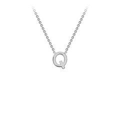 9K White Gold 'Q' Initial Adjustable Letter Necklace 38/43cm - Dracakis Jewellers