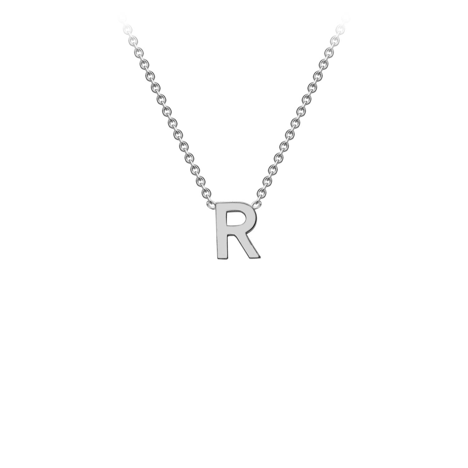 9K White Gold 'R' Initial Adjustable Letter Necklace 38/43cm - Dracakis Jewellers