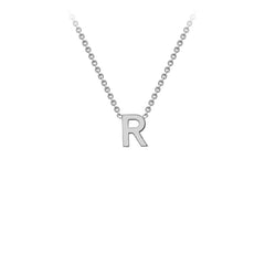 9K White Gold 'R' Initial Adjustable Letter Necklace 38/43cm - Dracakis Jewellers