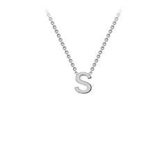 9K White Gold 'S' Initial Adjustable Letter Necklace 38/43cm - Dracakis Jewellers