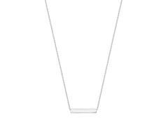 9K White Gold Solid Horizontal Bar Necklace 41+2cm - Dracakis Jewellers