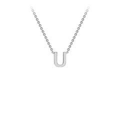 9K White Gold 'U' Initial Adjustable Letter Necklace 38/43cm - Dracakis Jewellers