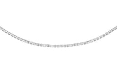 9K White Gold Venezia Box Chain Necklace 40-45cm - Dracakis Jewellers