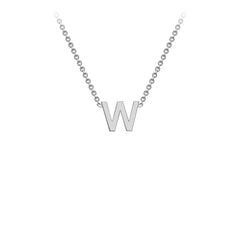 9K White Gold 'W' Initial Adjustable Letter Necklace 38/43cm - Dracakis Jewellers