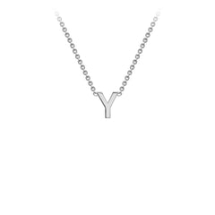 9K White Gold 'Y' Initial Adjustable Letter Necklace 38/43cm - Dracakis Jewellers