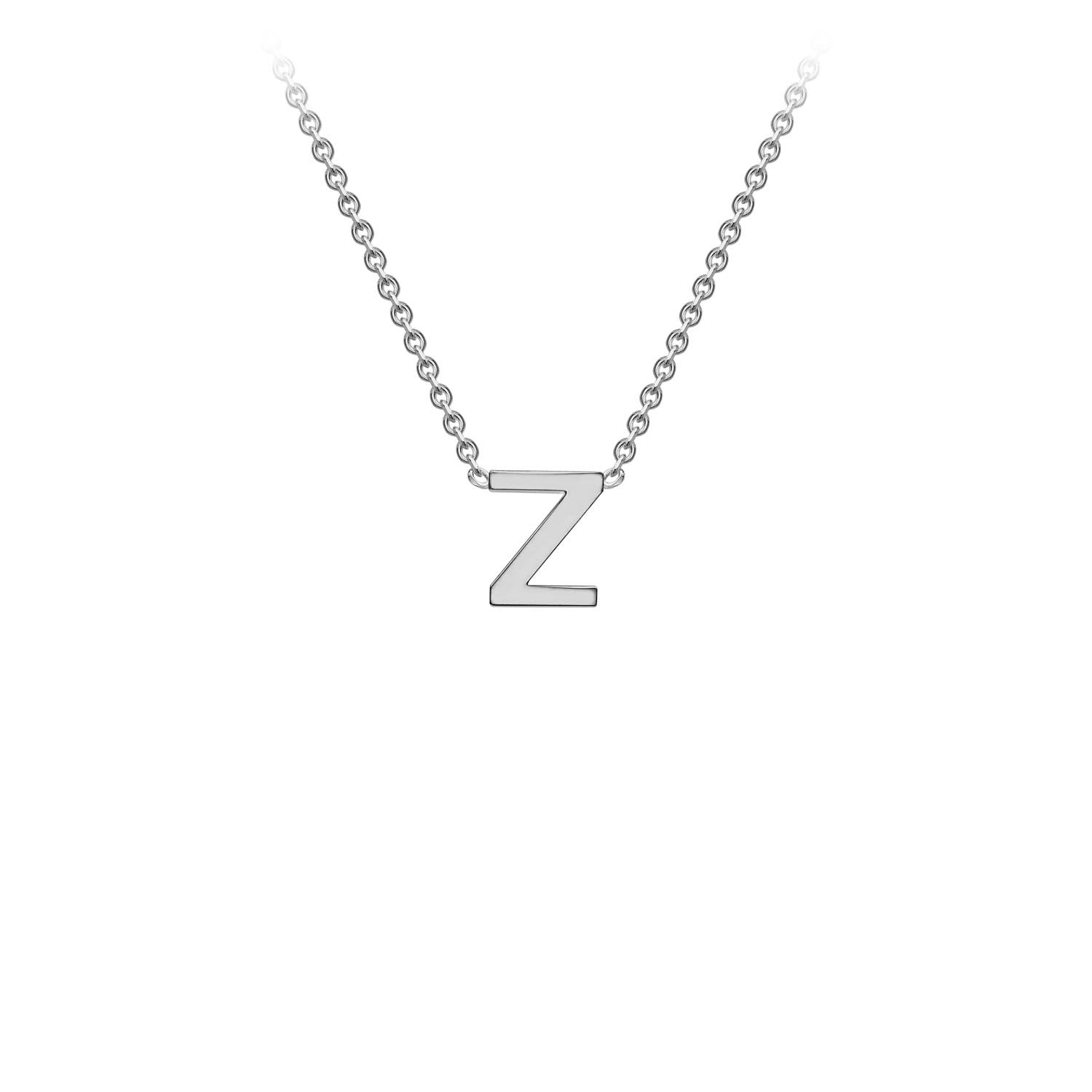 9K White Gold 'Z' Initial Adjustable Letter Necklace 38/43cm - Dracakis Jewellers