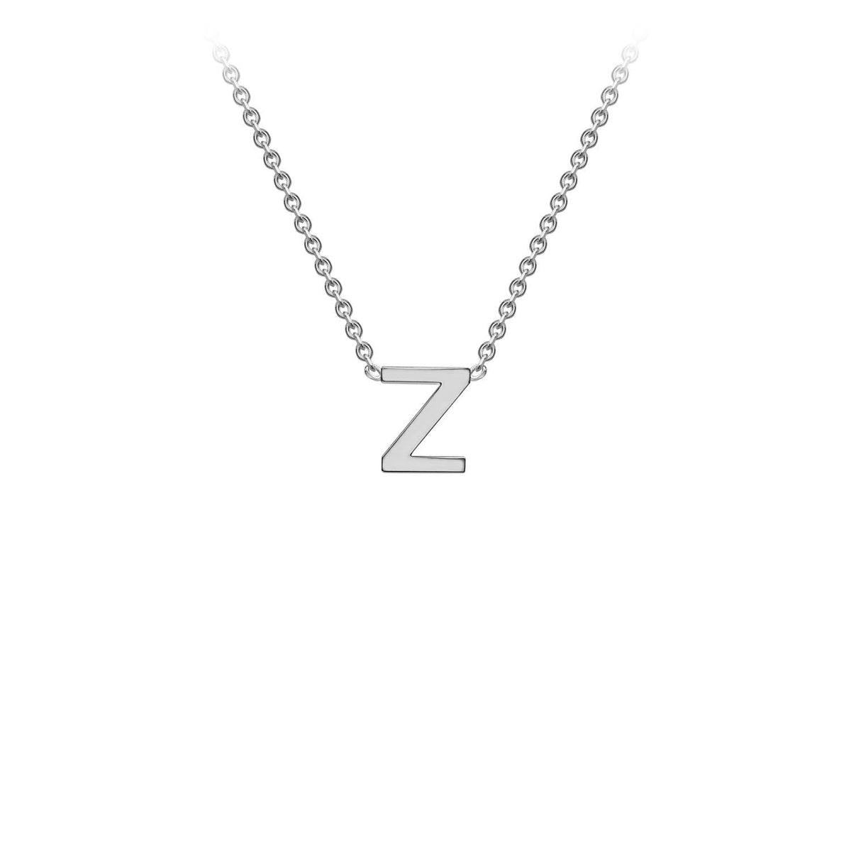 9K White Gold 'Z' Initial Adjustable Letter Necklace 38/43cm - Dracakis Jewellers