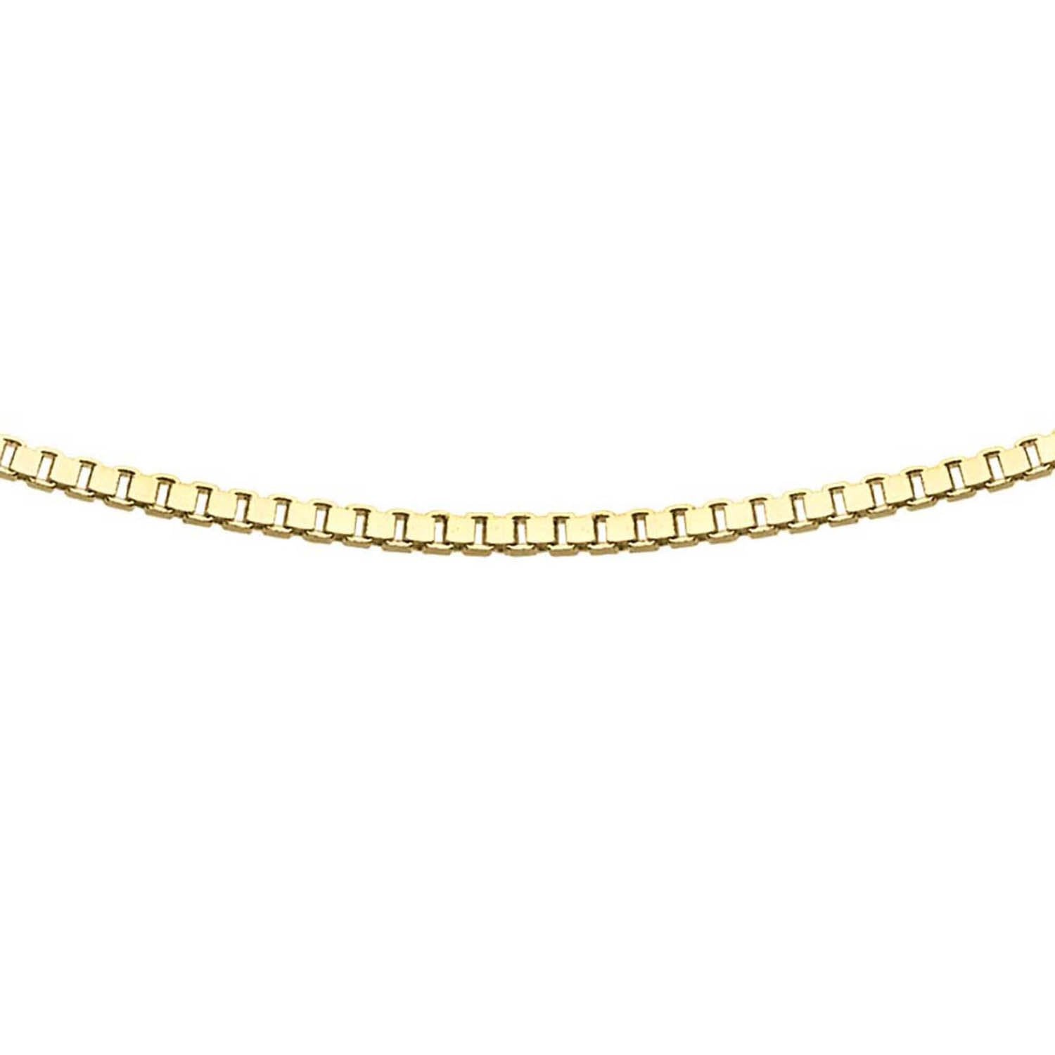 9K Yellow Gold 0.5mm Adjustable Heart Slider Box Chain 56cm - Dracakis Jewellers